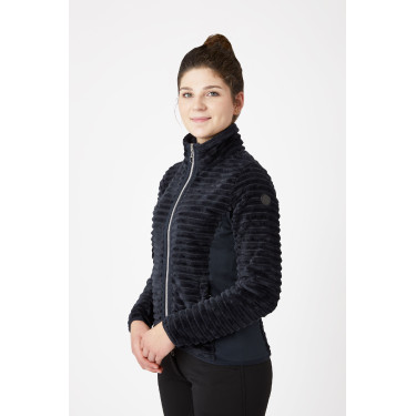 Gestreifte Fleece-Reitjacke Horze Della Damen Dunkelmarine Gestreifte Fleece-Reitjacke Horze Della Damen Dunkelmarine