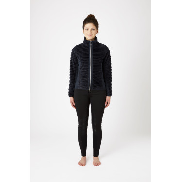 Gestreifte Fleece-Reitjacke Horze Della Damen Dunkelmarine Gestreifte Fleece-Reitjacke Horze Della Damen Dunkelmarine