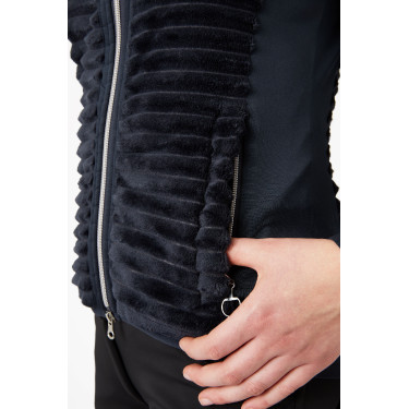 Gestreifte Fleece-Reitjacke Horze Della Damen Dunkelmarine Gestreifte Fleece-Reitjacke Horze Della Damen Dunkelmarine