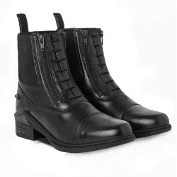 Horze Stiefel Leder Horze Kingston doppelte Reißverschlüsse Damen Schwarz