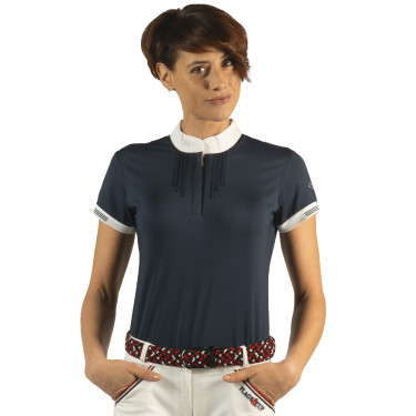 Polo Kavala femme manches courtes Flags & Cup Blanc