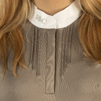 Polo Kavala femme manches longues Flags & Cup Blanc
