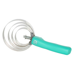 Runde Metallstriegel mit Griff Imperial Riding Jade Blau