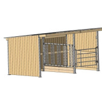 Séparation affouragement pour extension abri simple pente La Gée