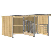 Séparation affouragement pour extension abri simple pente La Gée