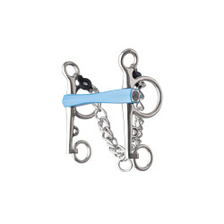 Pelham-Gebiss Metalab Flexi gerade lange Schenkel Blau