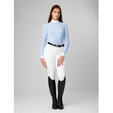 Wettkampf-Poloshirt LeMieux Olivia Langarm Nebel Blau