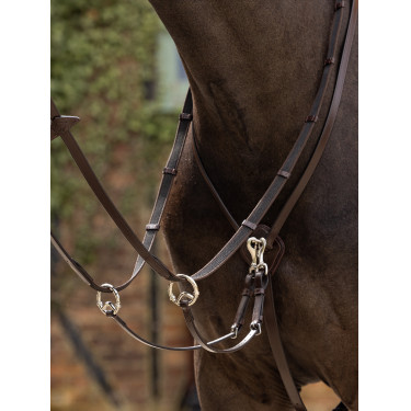 Martingal mit Ringen Kudos LeMieux Havanna / Silber Braun Martingal mit Ringen Kudos LeMieux Havanna / Silber Braun