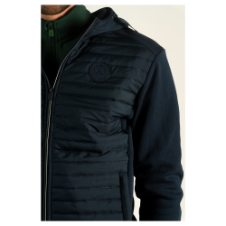 Zipped Sweatshirt Herren zweimaterial Sauvo Flags & Cup Marineblau