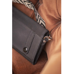 Phone Pocket Pénélope perforiertes Leder Schwarz