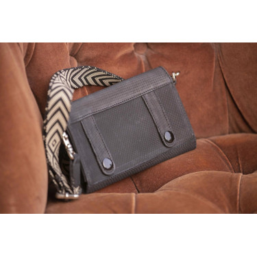 Phone Pocket Pénélope perforiertes Leder Schwarz Phone Pocket Pénélope perforiertes Leder Schwarz