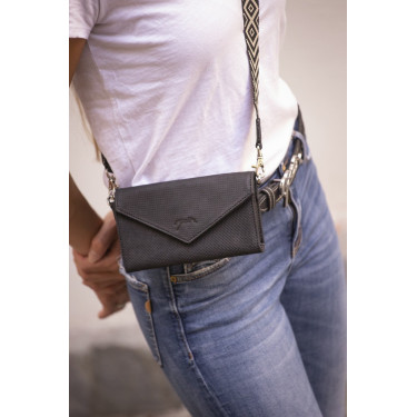 Phone Pocket Pénélope perforiertes Leder Schwarz Phone Pocket Pénélope perforiertes Leder Schwarz