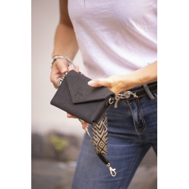 Phone Pocket Pénélope perforiertes Leder Schwarz Phone Pocket Pénélope perforiertes Leder Schwarz