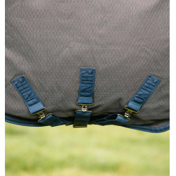 Horseware Rhino Hexstop Plus Vari-Layer Turnout-Decke 250g Grau / Indigo
