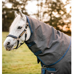 Horseware Rhino Hexstop Plus Vari-Layer Turnout-Decke 250g Grau / Indigo