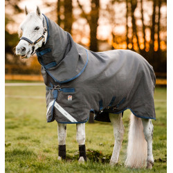 Horseware Rhino Hexstop Plus Vari-Layer Turnout-Decke 250g Grau / Indigo