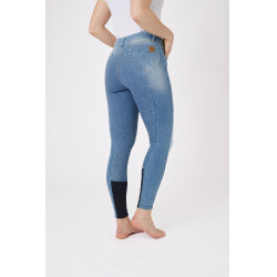 Jean Vollbesatz Silikon High Waist Kaia Damen Horze Blau
