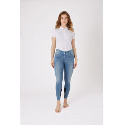 Jean Vollbesatz Silikon High Waist Kaia Damen Horze Blau