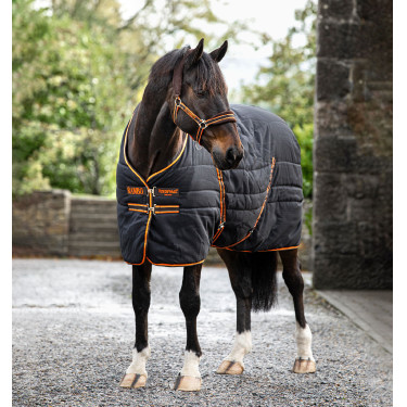 Stalldecke Horseware Rambo® 200g 1000D Schwarz / Orange / Beige