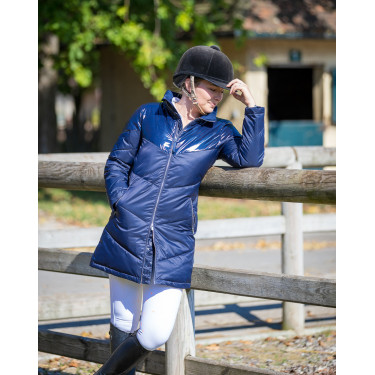 Lange Daunenjacke GEM Tower Marineblau