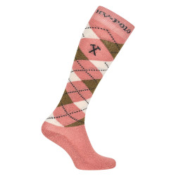 Argyle Socken HV Polo Roséblume / dunkles Öl Rosa