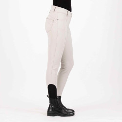Reithose HV Polo Ellen Highwaist FullGrip Zinkgrau Beige Reithose HV Polo Ellen Highwaist FullGrip Zinkgrau Beige