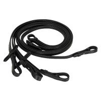 Doppellonge Imperial Riding einfaches Leder Schwarz