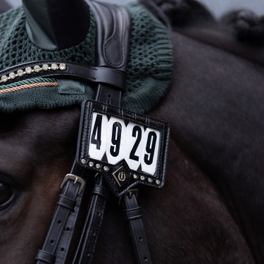 Nummernhalter für Schabracke Imperial Riding Show and Glow Schwarz / schwarzes Krokodil