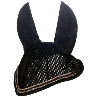 Fliegenhaube Rosegold Glamour Style HKM Schwarz / Roségold