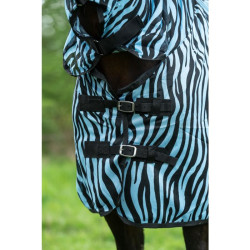Fliegendecke Zebra Aqua HKM Aqua / Schwarz