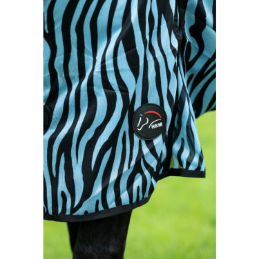 Fliegendecke Zebra Aqua HKM Aqua / Schwarz