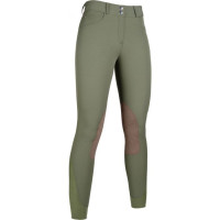Hunter-Reithose mit Besatz aus HKM-Stoff Rauchgrün Grün Hunter-Reithose mit Besatz aus HKM-Stoff Rauchgrün Grün