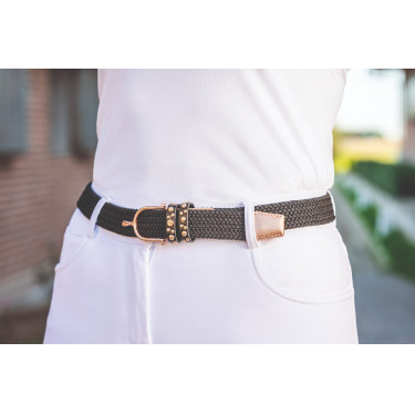 Elastischer Gürtel Rosegold Glamour Style HKM Schwarz