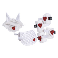 Wedstrijdset Cuddle Pony HKM Weiß / Rot Weiß Wedstrijdset Cuddle Pony HKM Weiß / Rot Weiß
