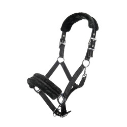 Nylonhalfter Glitter mit Fleecepolsterung HKM Schwarz Nylonhalfter Glitter mit Fleecepolsterung HKM Schwarz