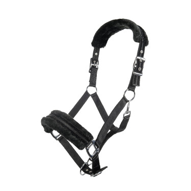 Nylonhalfter Glitter mit Fleecepolsterung HKM Schwarz Nylonhalfter Glitter mit Fleecepolsterung HKM Schwarz