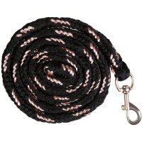 Longe Roségold mit Karabinerhaken HKM Schwarz / Roségold