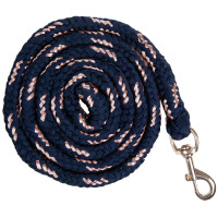 Longe Roségold mit Karabinerhaken HKM Marine / Roségold Blau
