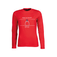 Polo mit langen Ärmeln Equine Sports Style HKM Rot Polo mit langen Ärmeln Equine Sports Style HKM Rot