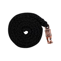 Berry Longierleine mit Panikhaken HKM Schwarz / Roségold