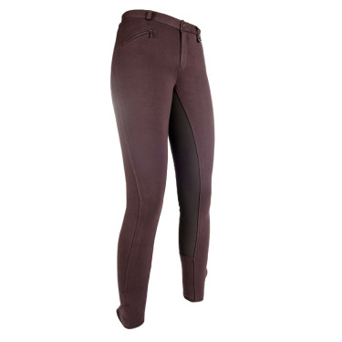Basic-Reithose Belmtex Grip 3/4-Gesäßeinsatz HKM Dunkelbraun / dunkelbraun