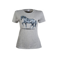 T-Shirt Graphical Horse HKM Hellgrau / Melange