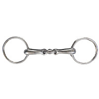 Doppelt gebrochenes anatomisches Gebiss 18 mm aus Edelstahl HKM Hinweisfarbe