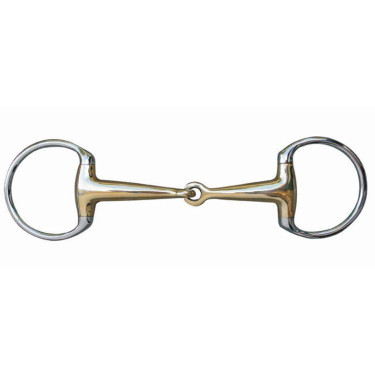 Olivengebiss 16 mm Neusilber mit Edelstahlringen HKM Olivengebiss 16 mm Neusilber mit Edelstahlringen HKM
