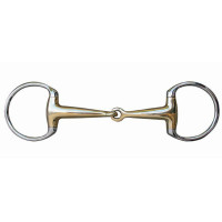 Olivenkopfgebiss 18 mm Neusilber mit Edelstahlringen HKM Hinweisfarbe