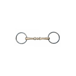Doppelt gebrochene Trense 18 mm Neusilber Edelstahlringe HKM Doppelt gebrochene Trense 18 mm Neusilber Edelstahlringe HKM