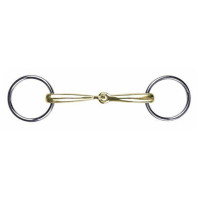 Mors de filet en maillechort 14 mm HKM Couleur indicative