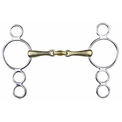 Mundstück Pessoa aus Neusilber 16 mm Edelstahlringe HKM Mundstück Pessoa aus Neusilber 16 mm Edelstahlringe HKM