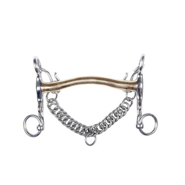 Gebiss aus Neusilber 16 mm Kette 5 cm HKM