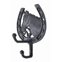 HKM Trensenhalter Pferdekopf aus Messing Hinweisfarbe